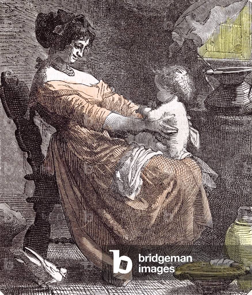 Mother and Child, 1855 (engraving)