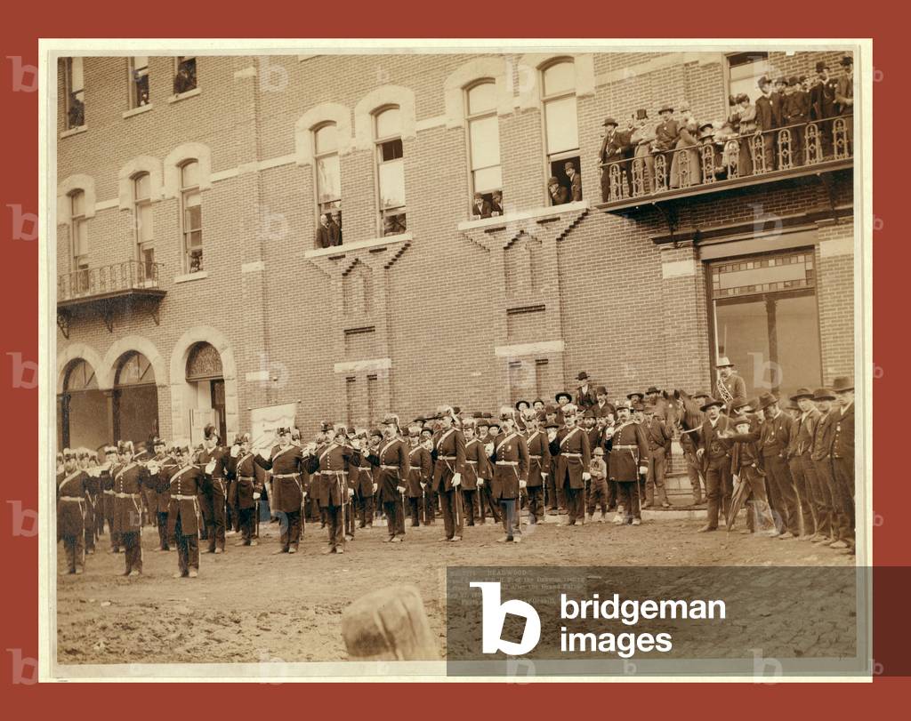Deadwood. Grand Lodge I.O.O.F. of the Dakotas, Resting in Front of City Hall after the Grand Parade, May 21, 1890