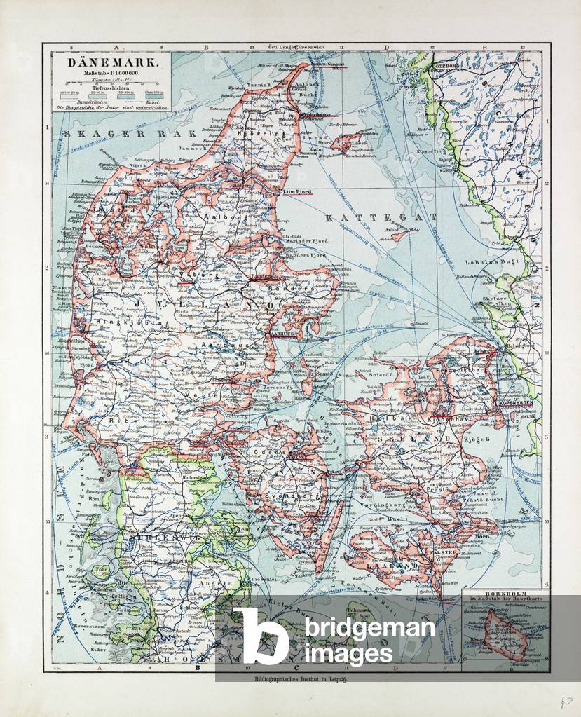 Map of Denmark 1899