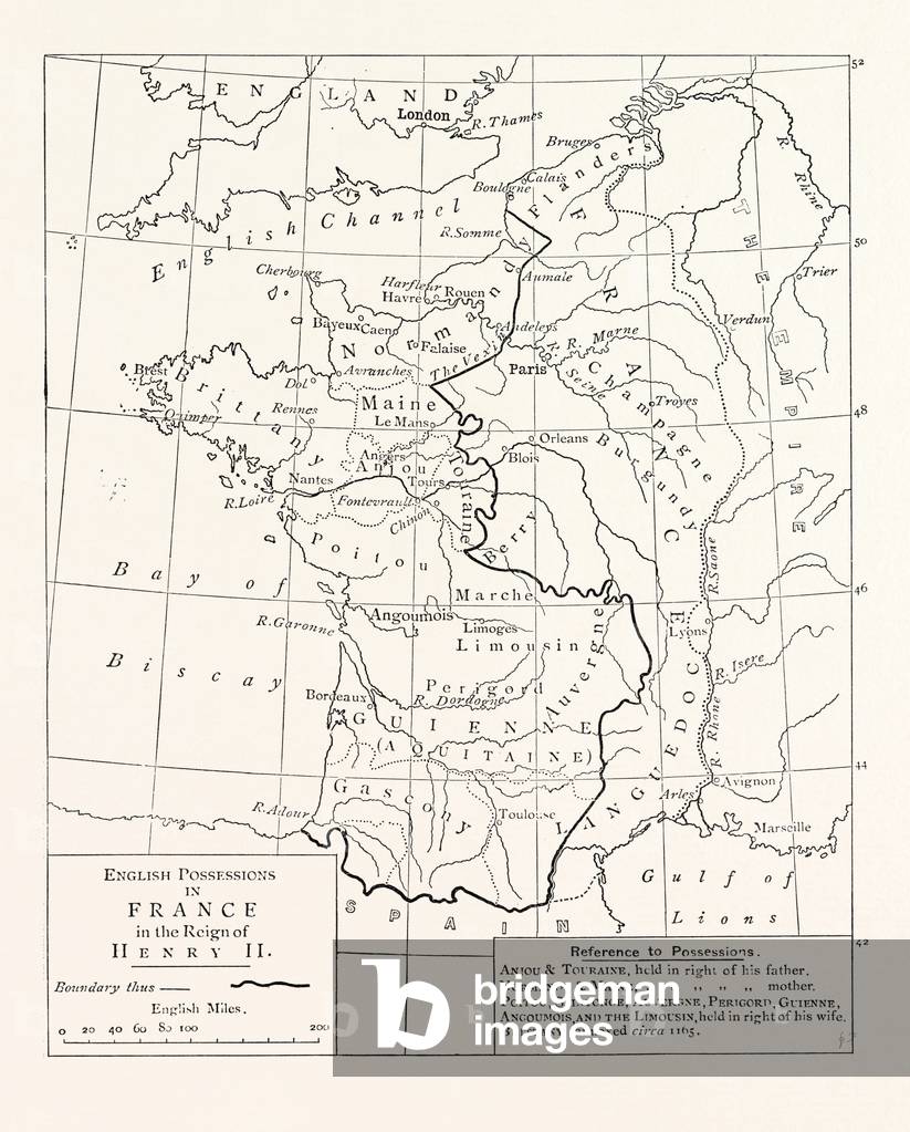 Map of the English Possessions in France (1189).
