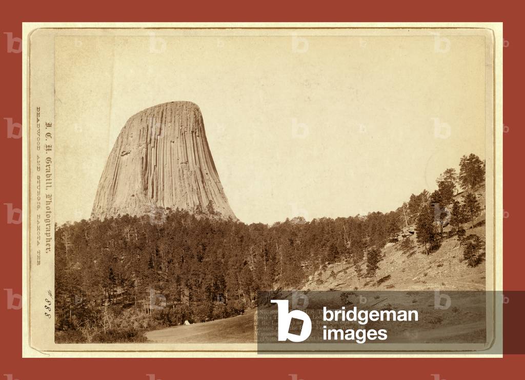 Devil's Tower. Devil's Tower or Bear Lodge. (Mato [I.E. Mateo] Tepee of the Indians), As Seen from the East Side. Located Near the Belle Fourche River, in Wyoming