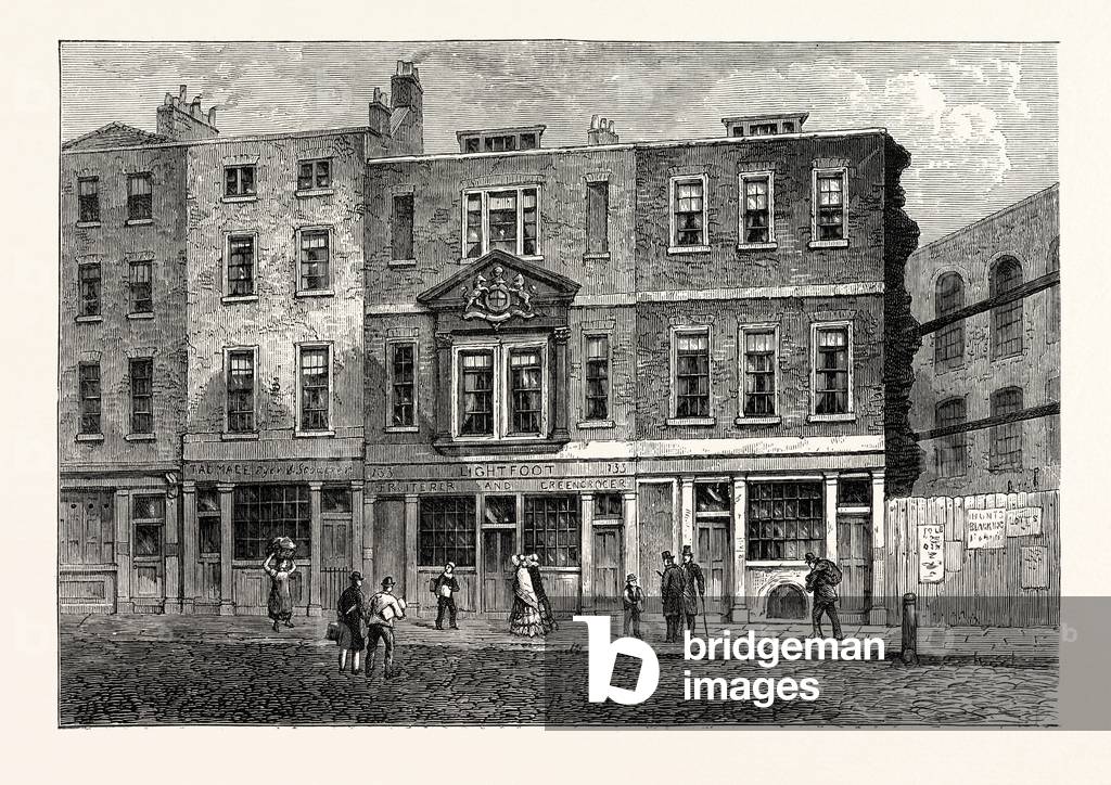 Old Houses in Fetter Lane West Side Near the Record Office from a Drawing by Shepherd 1853 London