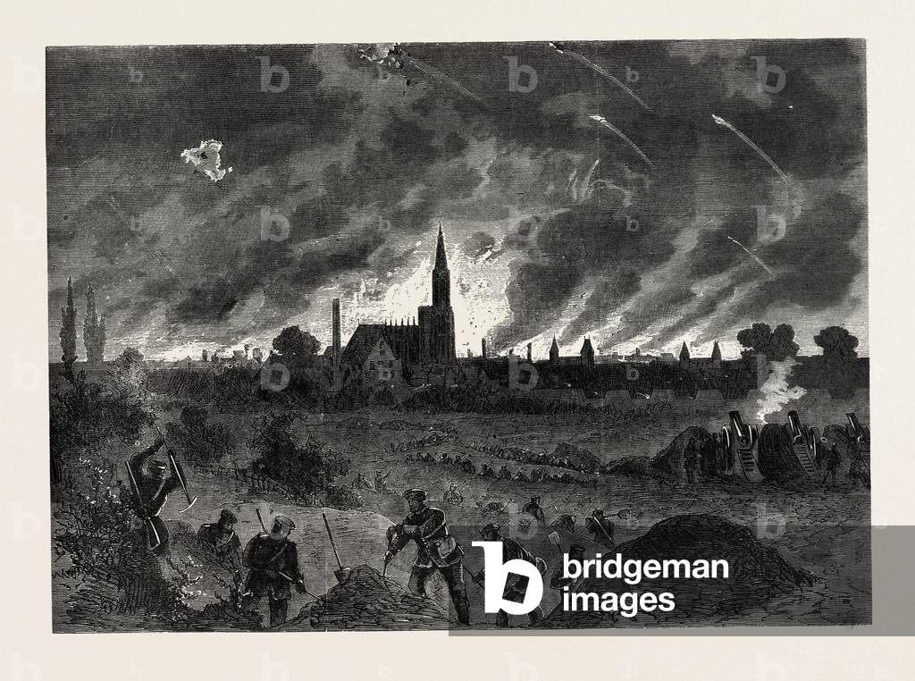 Franco-Prussian War: Strasbourg Fire During the Night Bombing of 25 August 1870