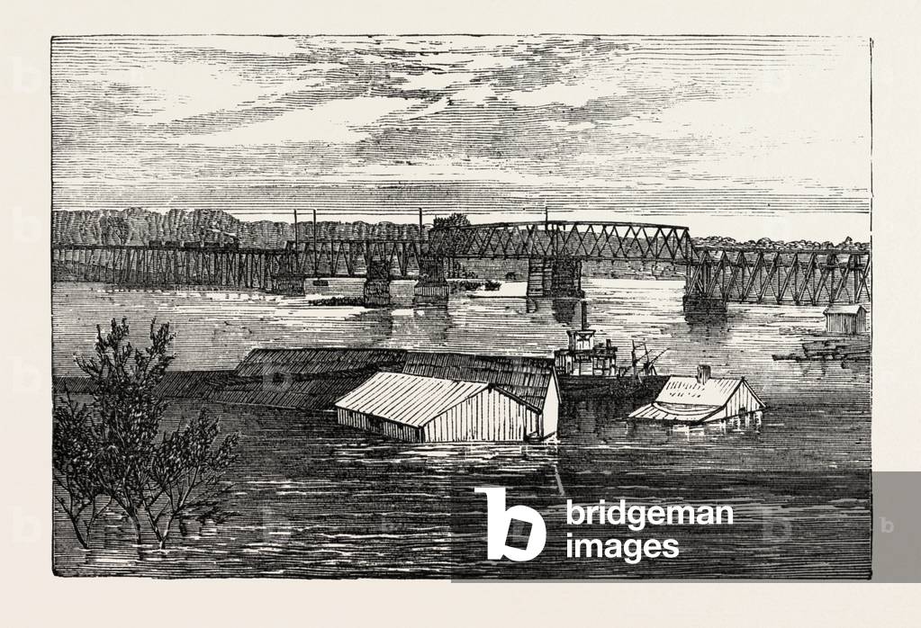 Inundations in the United States of America: Railroad Bridge, Clarksville, Tennessee