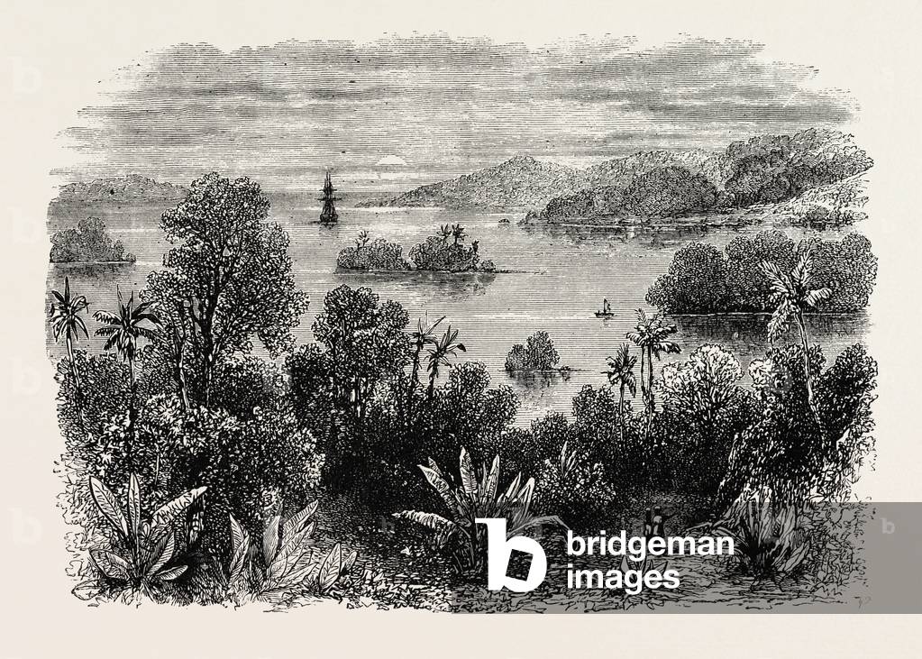 Bay Islands, Honduras, 1870s Engraving