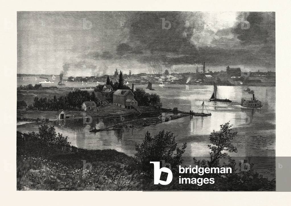 Kingston, From Barriefield, Canada, Nineteenth Century Engraving