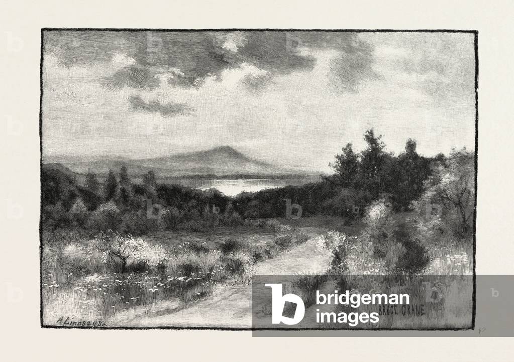 Nova Scotia, Lake Catalone, Canada, Nineteenth Century Engraving
