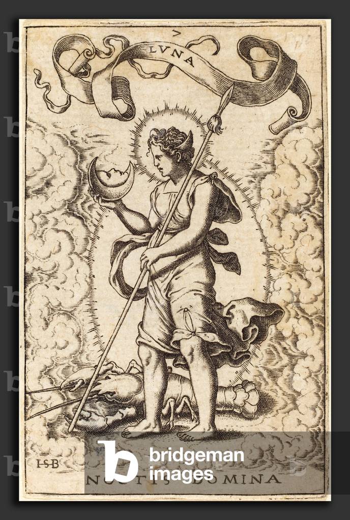 Lune - Sebald Beham (tedesco, 1500 - 1550), Luna, incisione