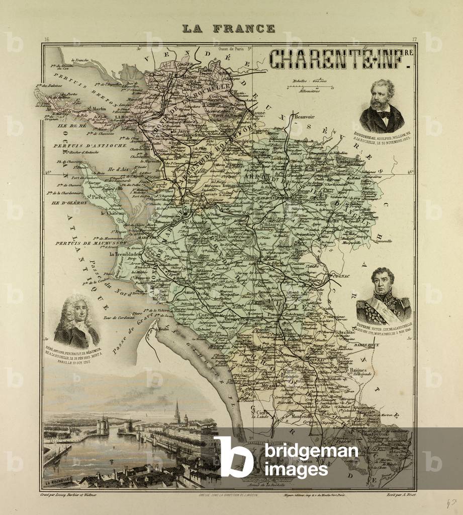 Map of Charente-Inferieure 1896 France