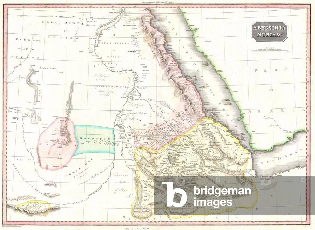 1818, Pinkerton Map of Abyssinia, Ethiopia , Sudan and Nubia, John Pinkerton, 1758 Ð 1826, Scottish antiquarian, cartographer, UK