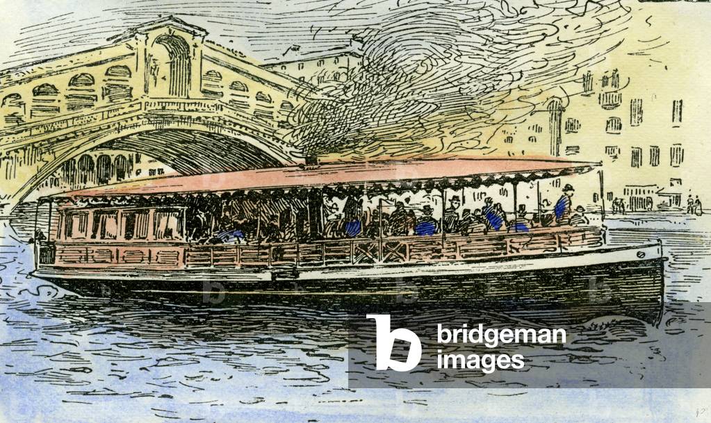 Venice Canal Steamboat Italy 1892