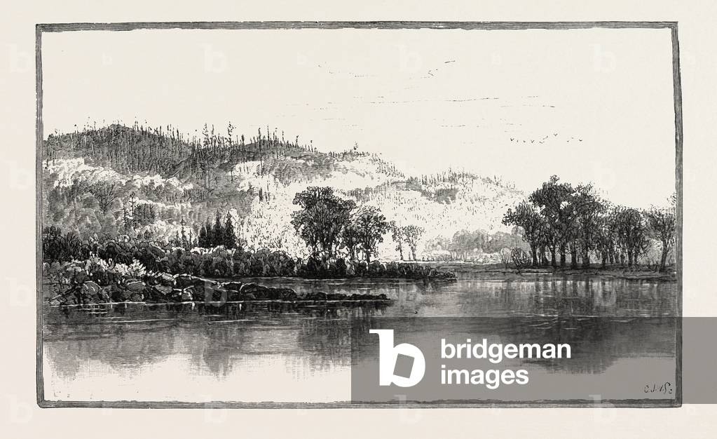 North Shore of the Ottawa, Canada, Nineteenth Century Engraving