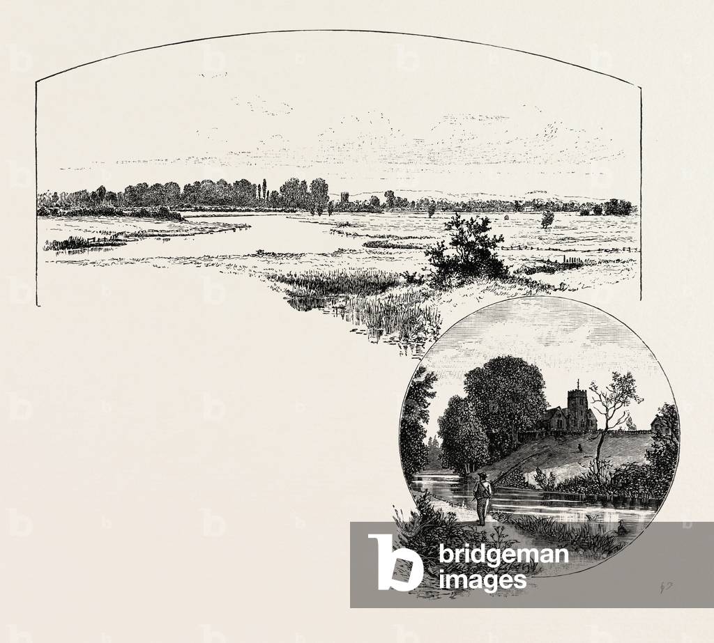 From the Meadows Near Alrewas (Left), Armitage (Right), UK. Alrewas is a Large Village and Civil Parish Within Lichfield District, in Staffordshire, England. Armitage is a Village in Staffordshire, England on the South Side of the Trent and Mersey Canal Between Lichfield and Rugeley.