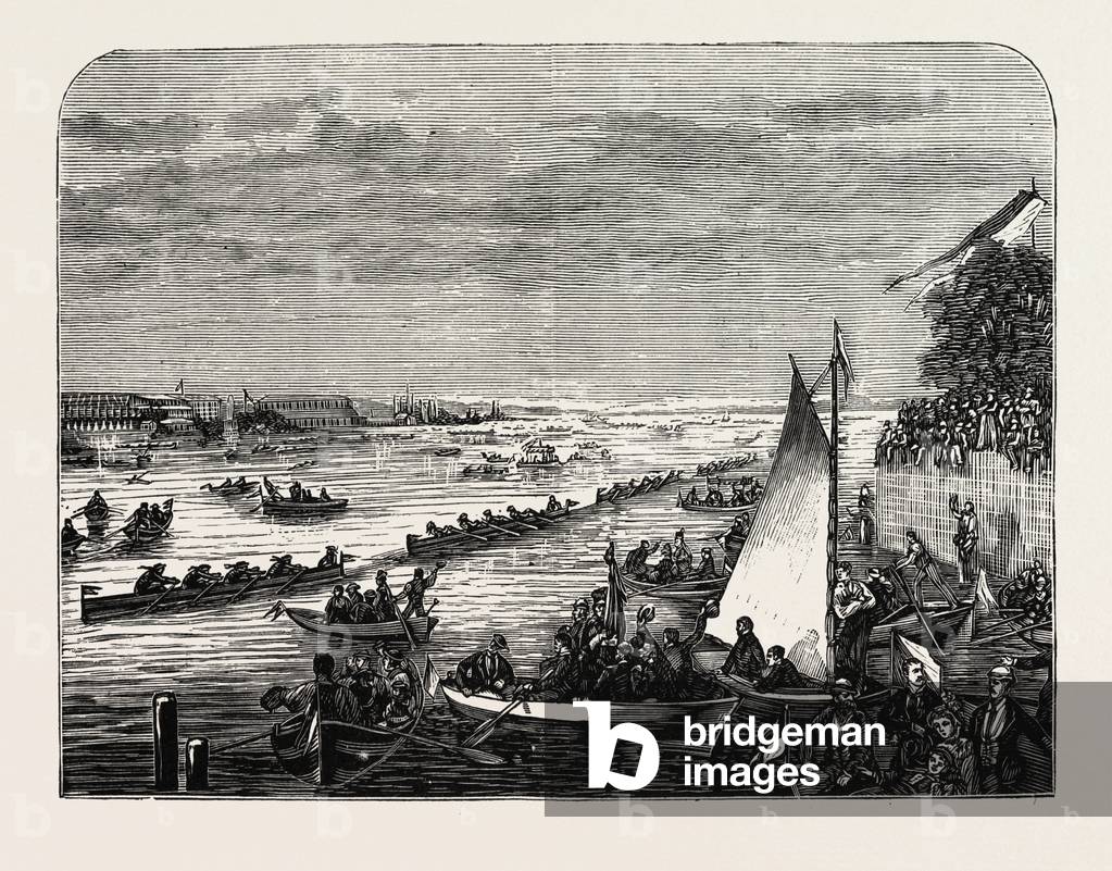Switzerland: Water Fete of the Swiss Choral Union, Zurich, Engraving 1880 1881