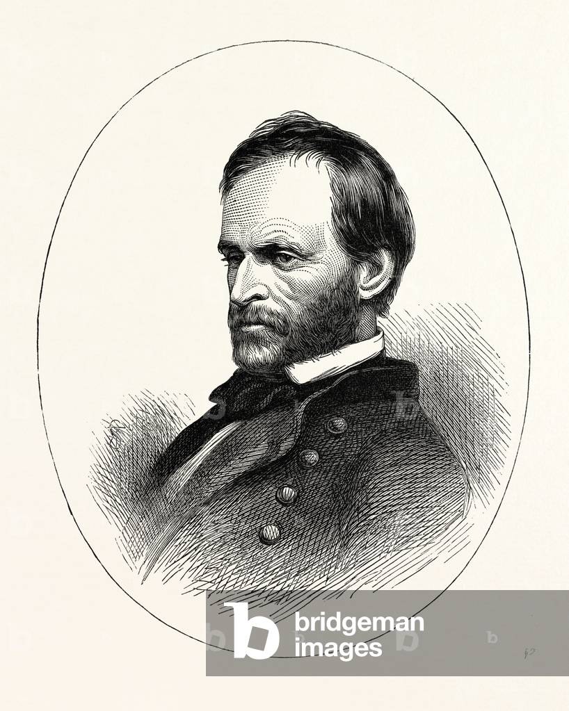 General Sherman, He Was an American Soldier, Businessman, Educator and Author. He Served As a General in the Union Army During the American Civil War, 1870s Engraving