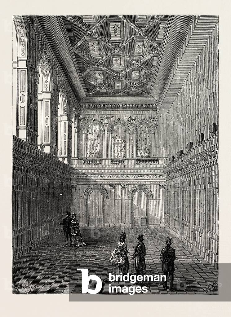 Interior of Haberdashers' Hall 1876 London