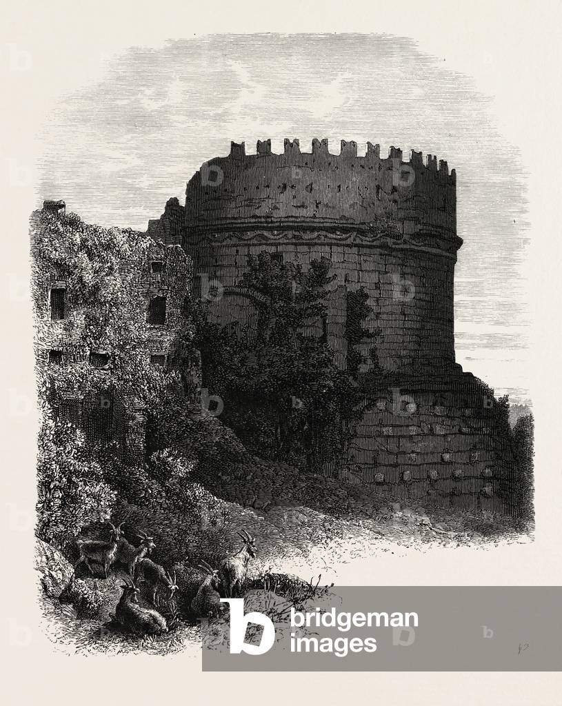 Tomb of Cecilia Metella, on the Appian Way, Rome and Its Environs, Italy, 19th Century Engraving