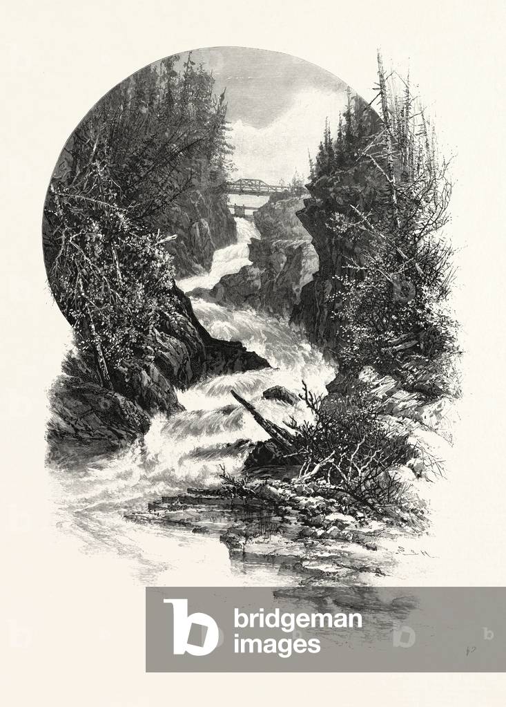 South Muskoka Falls, Canada, Nineteenth Century Engraving