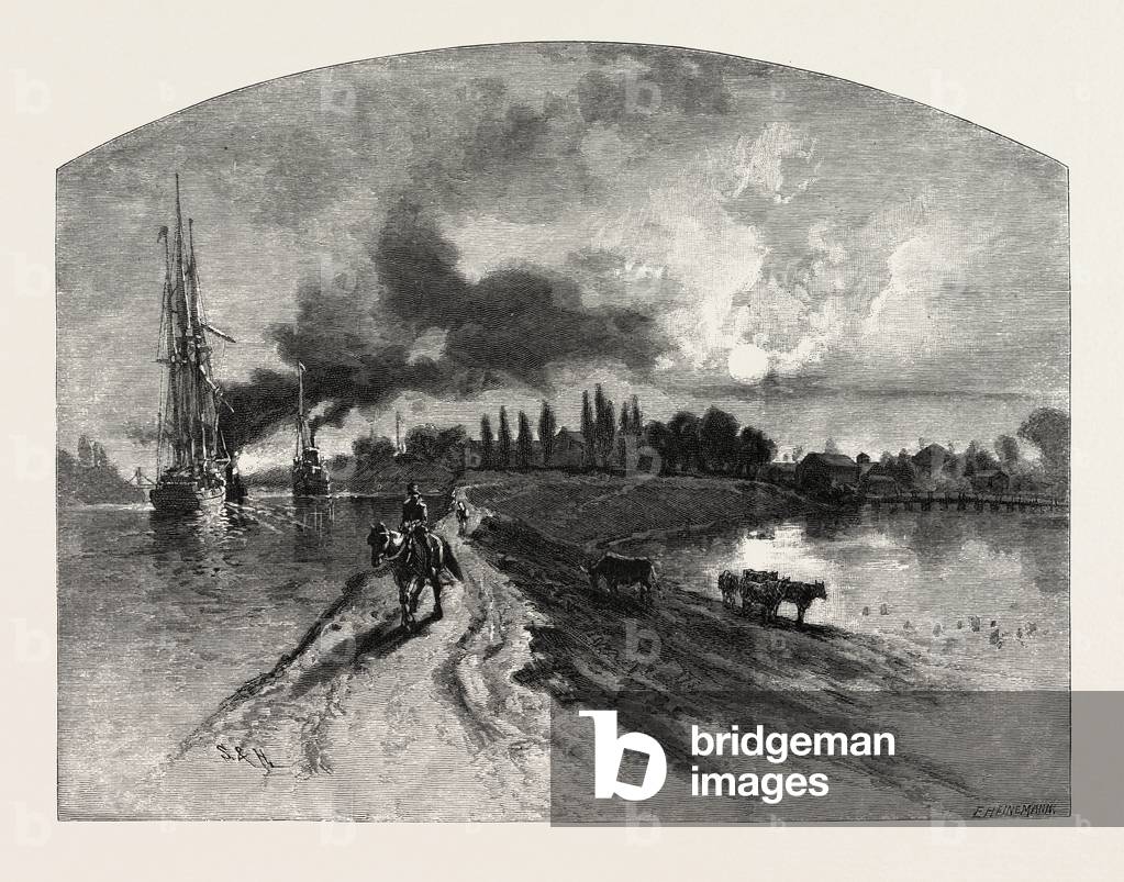 Niagara District, Port Robinson, Enlarged Canal, Canada, Nineteenth Century Engraving