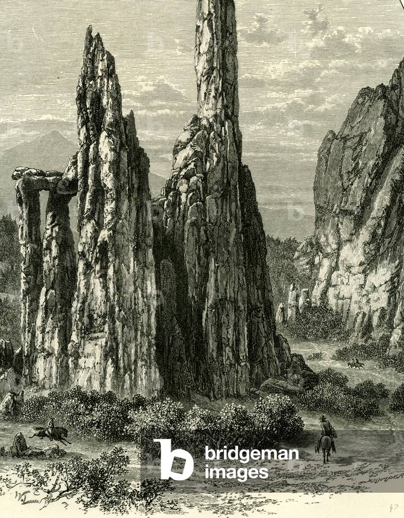The Cathedral Spires in the Garden of the Gods. USA 1891