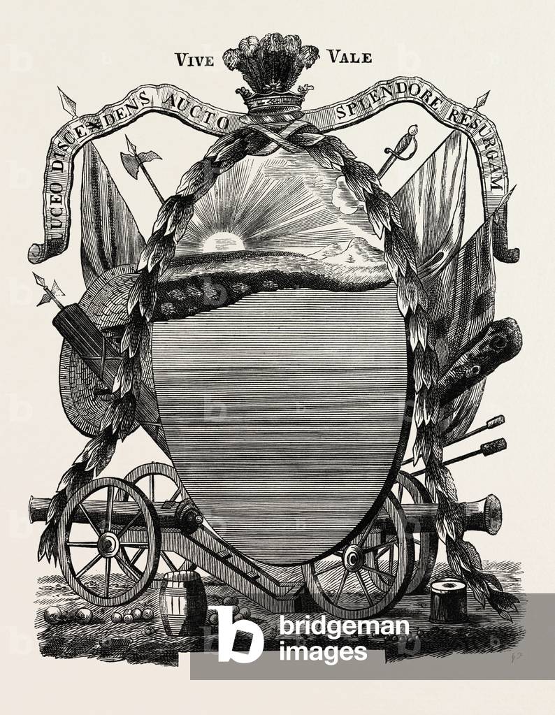 Facsimile of the Ticket for the Mischianza, which Was an Elaborate Fete Given in Honor of British General Sir William Howe in Philadelphia on May 18, 1778, US, USA, 1870s Engraving