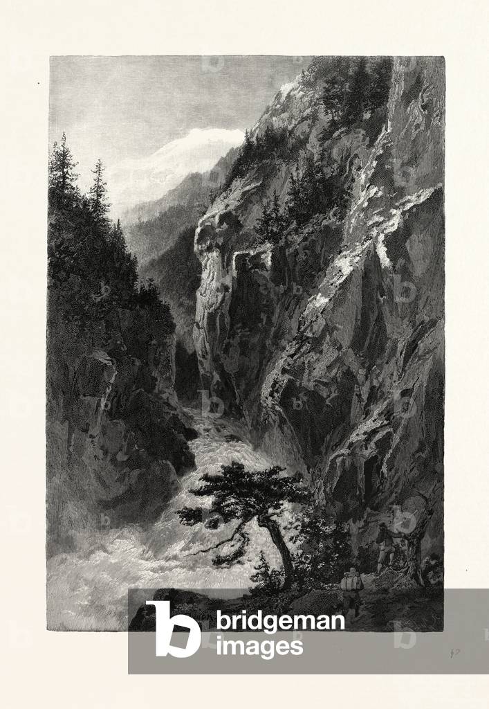 A Canon on the Homathco, Canada, Nineteenth Century Engraving