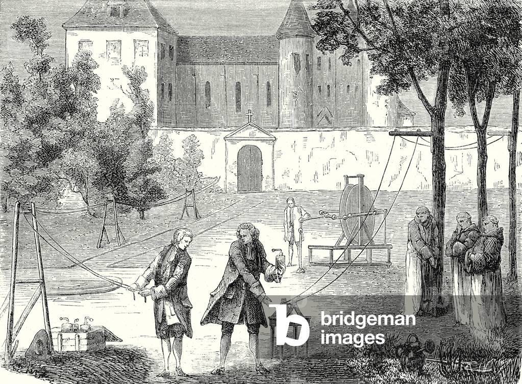 Experiment Conducted in 1746 by Lemonnier in the Monastry of Chartreux to Measure the Speed of Electricity