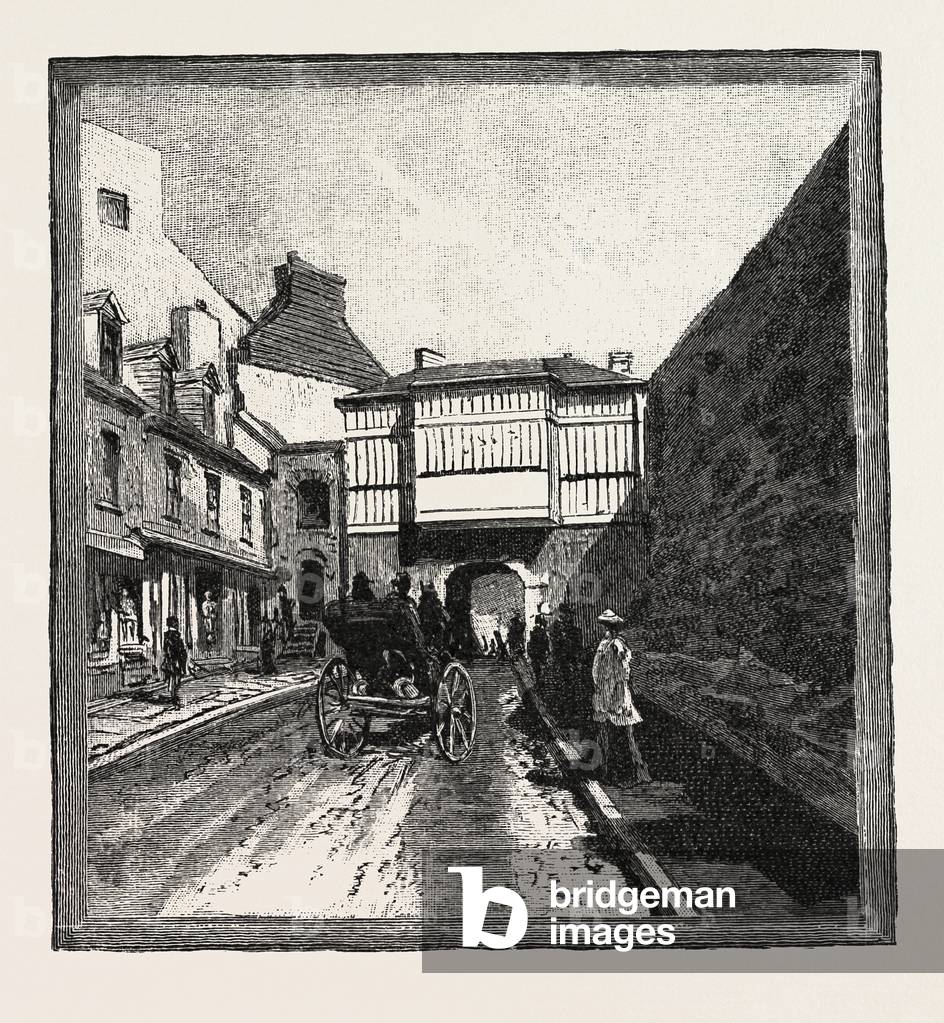 Quebec, Prescott Gate, Canada, Nineteenth Century Engraving