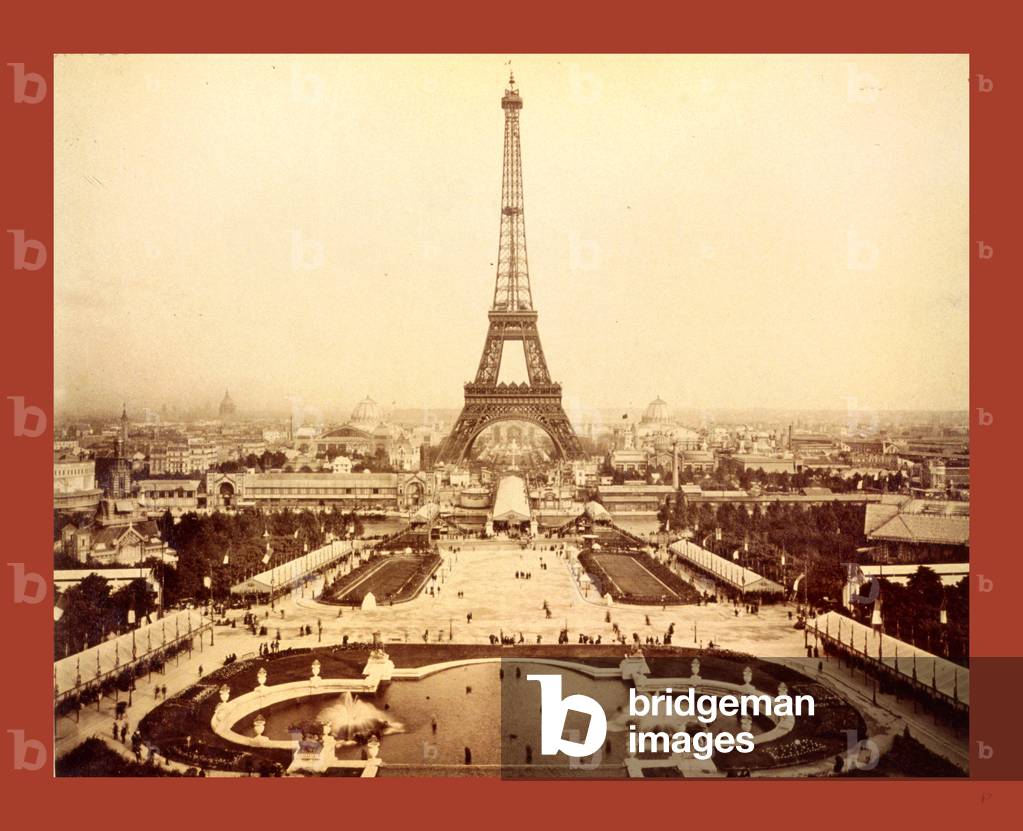 Eiffel Tower and Champ De Mars Seen from Trocadéro Palace, Paris Exposition, 1889