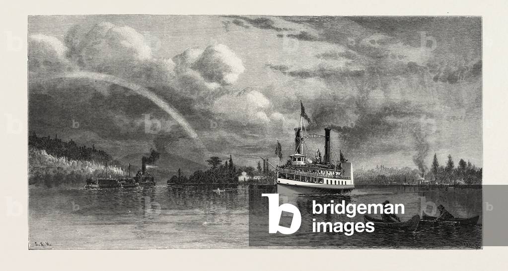 On the Lower Ottawa, Canada, Nineteenth Century Engraving