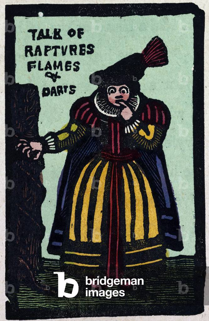 Illustration of English Tales Folk Tales and Ballads. A Woman Wearing a Yellow and Red Dress