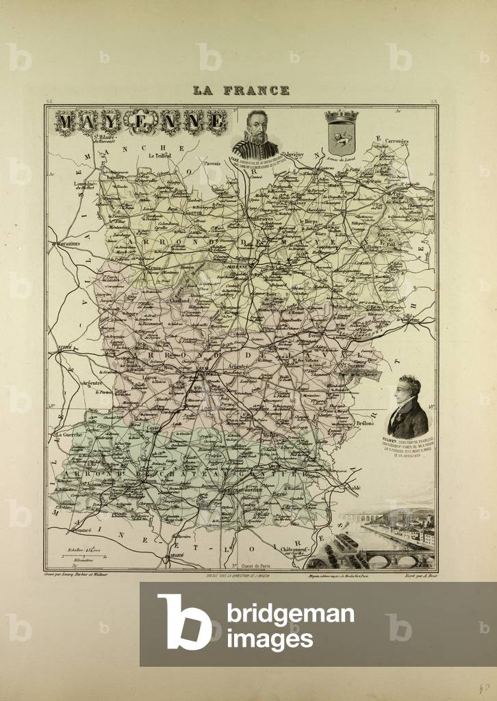 Map of Mayenne 1896 France