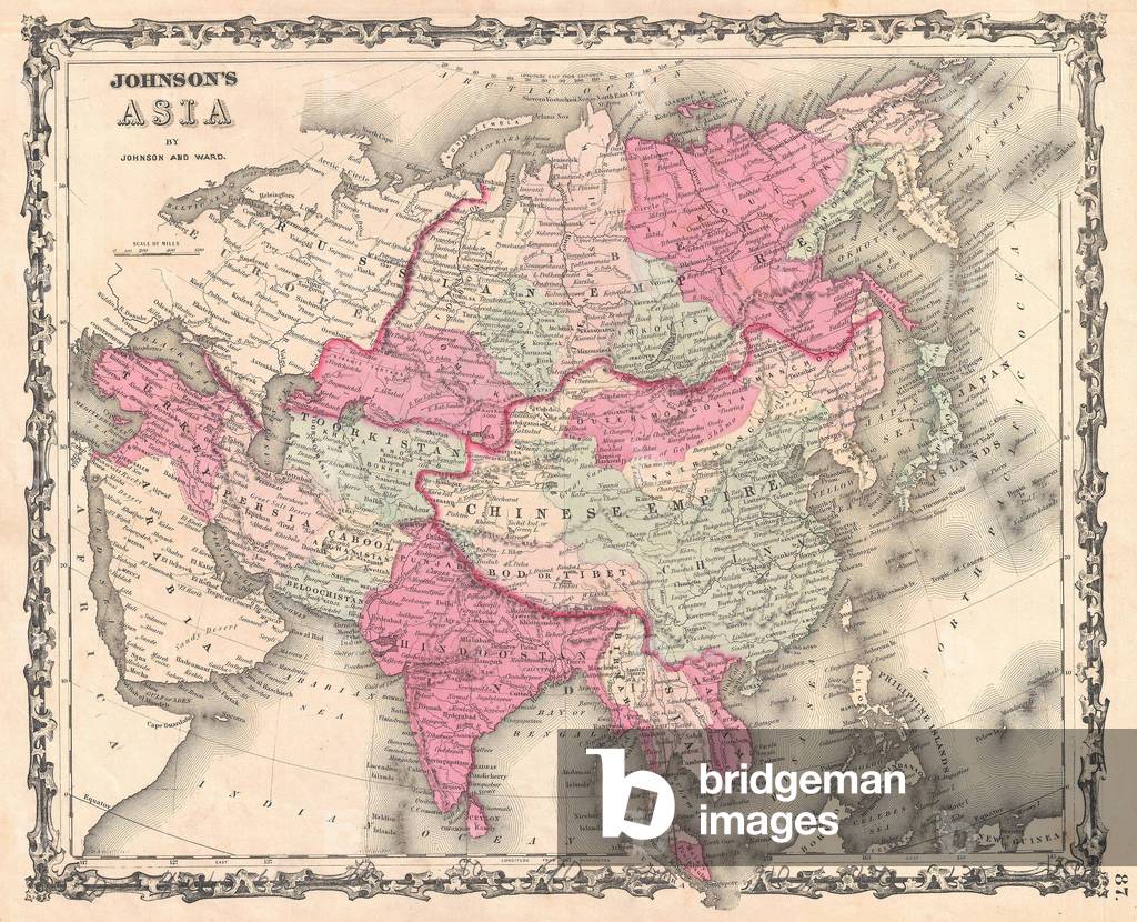 1862, Johnson Map of Asia