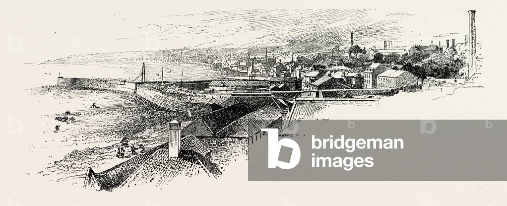Kirkcaldy, from the South-East, UK. A Town and Former Royal Burgh in Fife, on the East Coast of Scotland