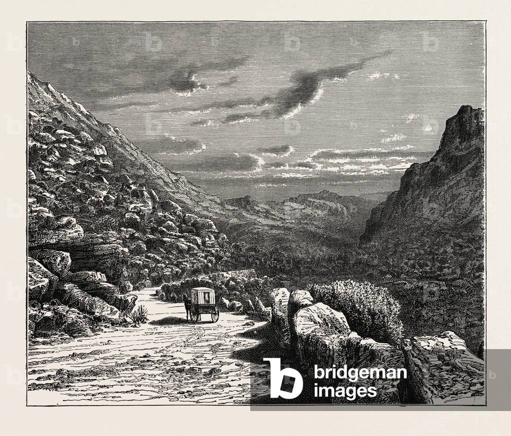View in the Drakensberg Mountains, Orange Free State, South Africa. The Drakensberg is the Highest Mountain Range in Southern Africa.