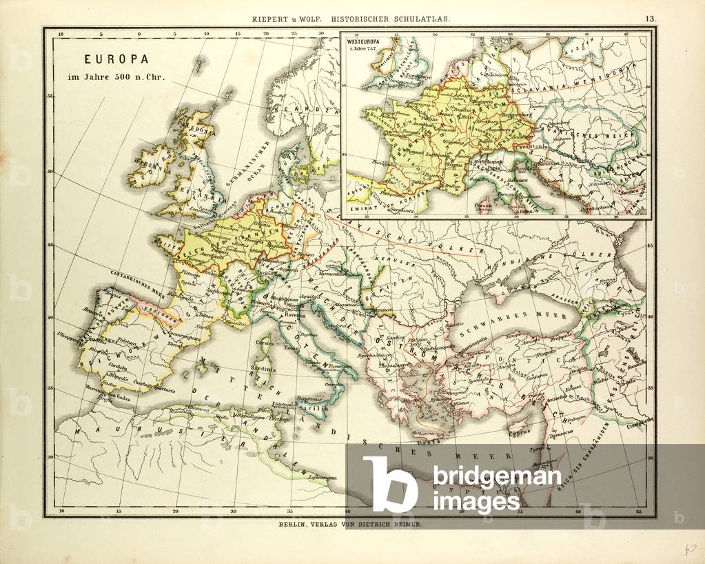Map of Europe in 500 A.D.