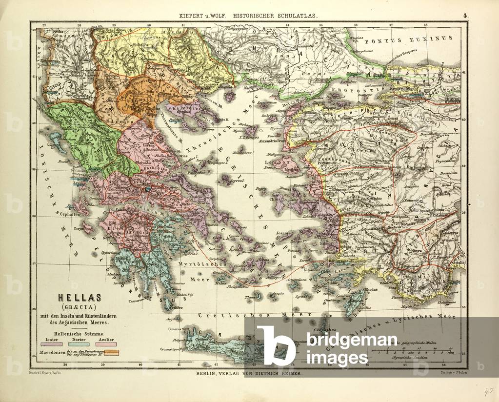 Old Map of Greece and Crete