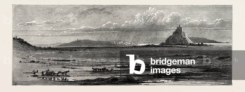 St. Michael's Mount, Cornwall, the South Coast, UK, 19th Century Engraving