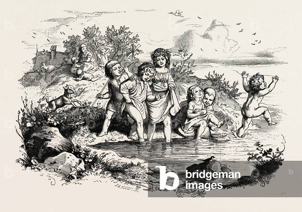 Rural Recreations. Engraving 1855