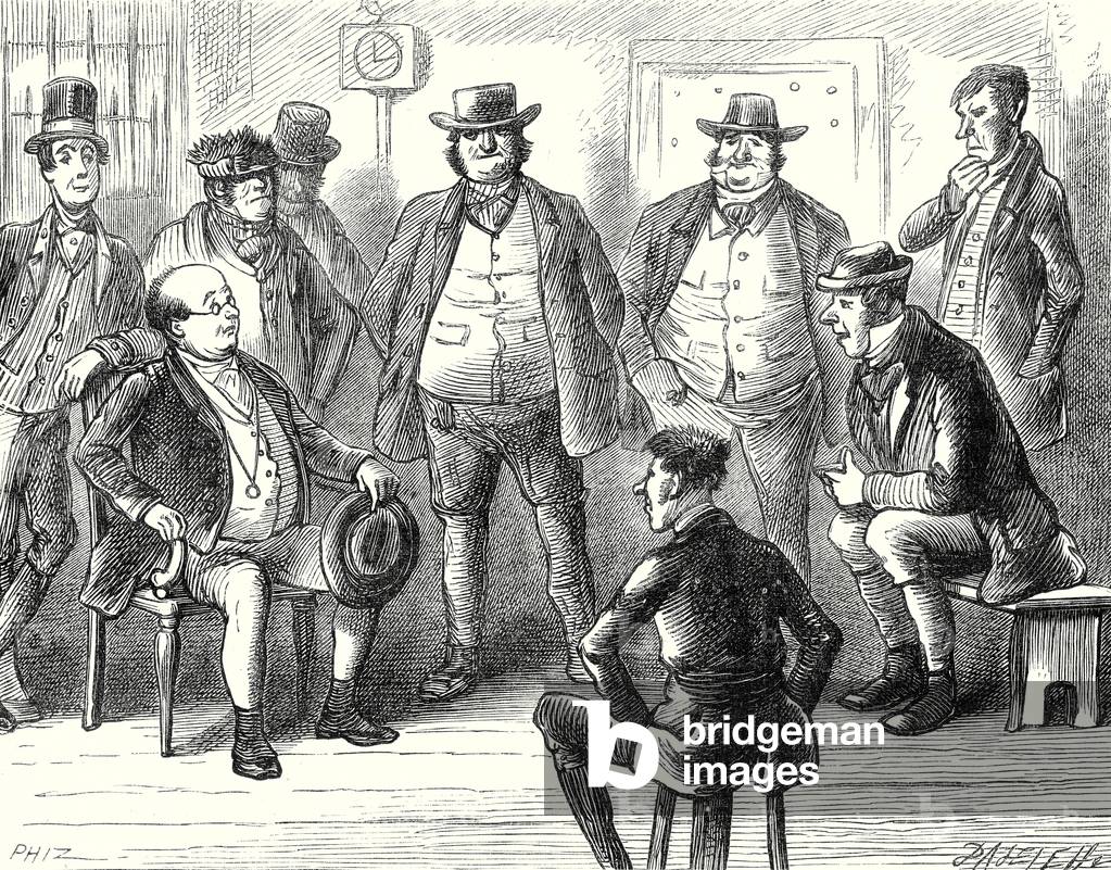 "«Mr. Pickwick seduta per il suo ritratto»", 19th Secolo di Hablot Knight Browne, b/w