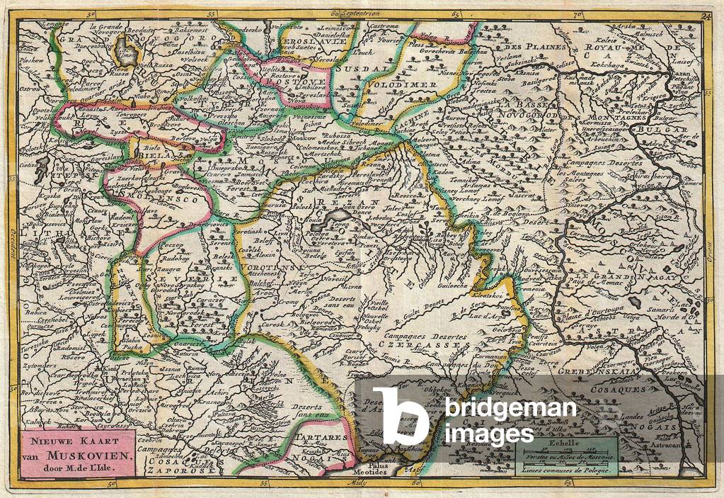 1747, La Feuille Map of Russia