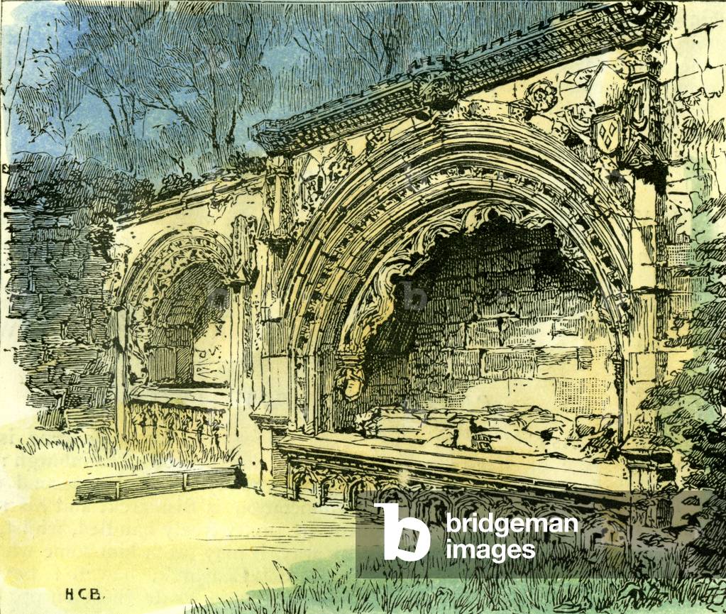 Aberdeen Bishop Dunbar's Tomb in the Old Machar Cathedral 1885 UK