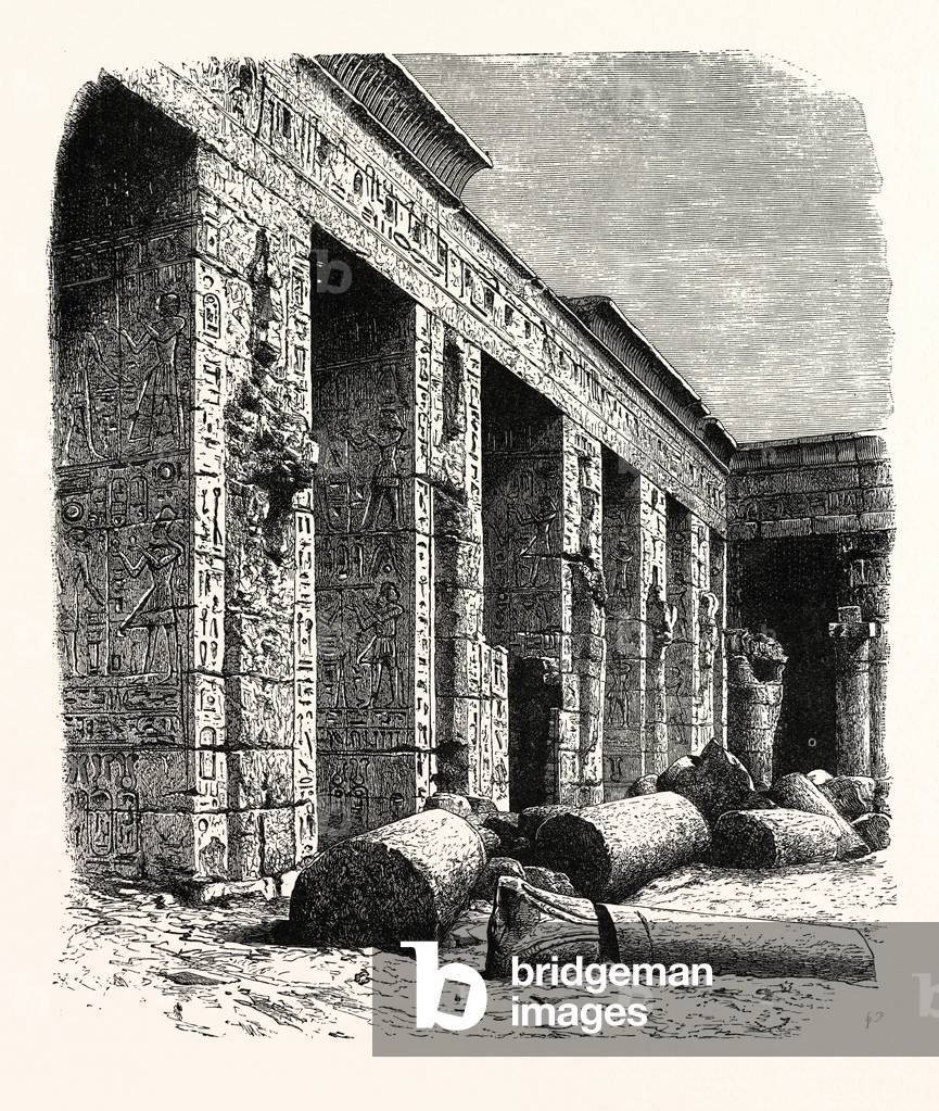 The Ruins of the Palace of Rameses III., At Medinet, Upper Egypt. Medinet Habu is an Important Egyptian Archaeological and Tourist Locality on the West Bank of the Modern City of Luxor.