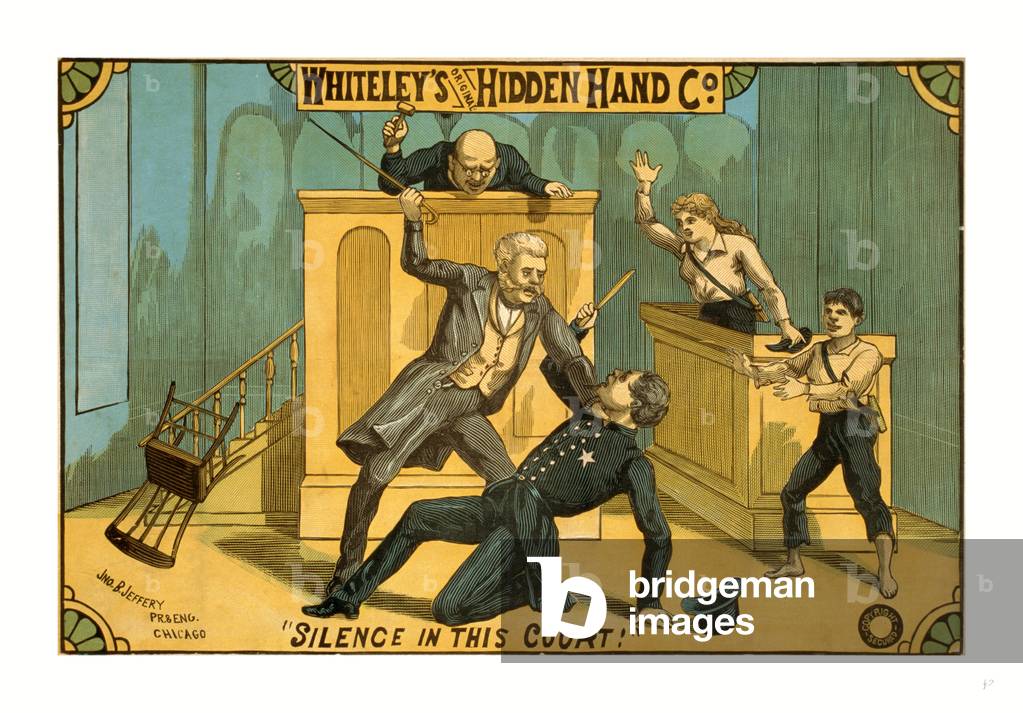 Whiteley's Original Hidden Hand Co., 1884, Woodcut, Color