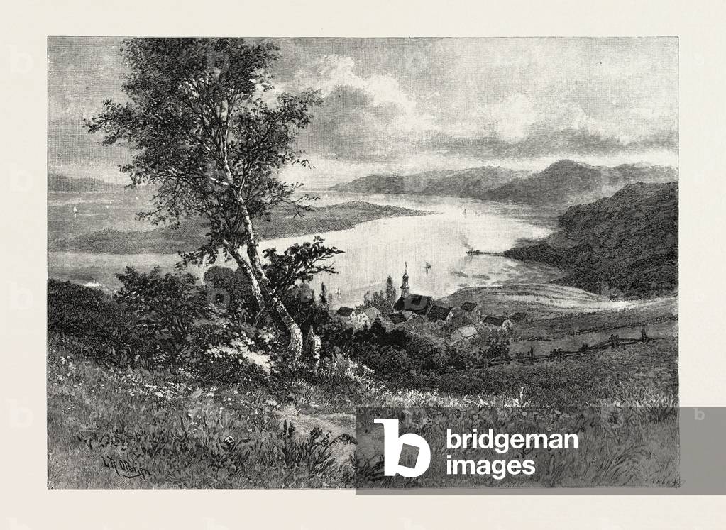 Isle Aux Coudres, And the St. Lawrence, From Les Eboulements, Canada, Nineteenth Century Engraving