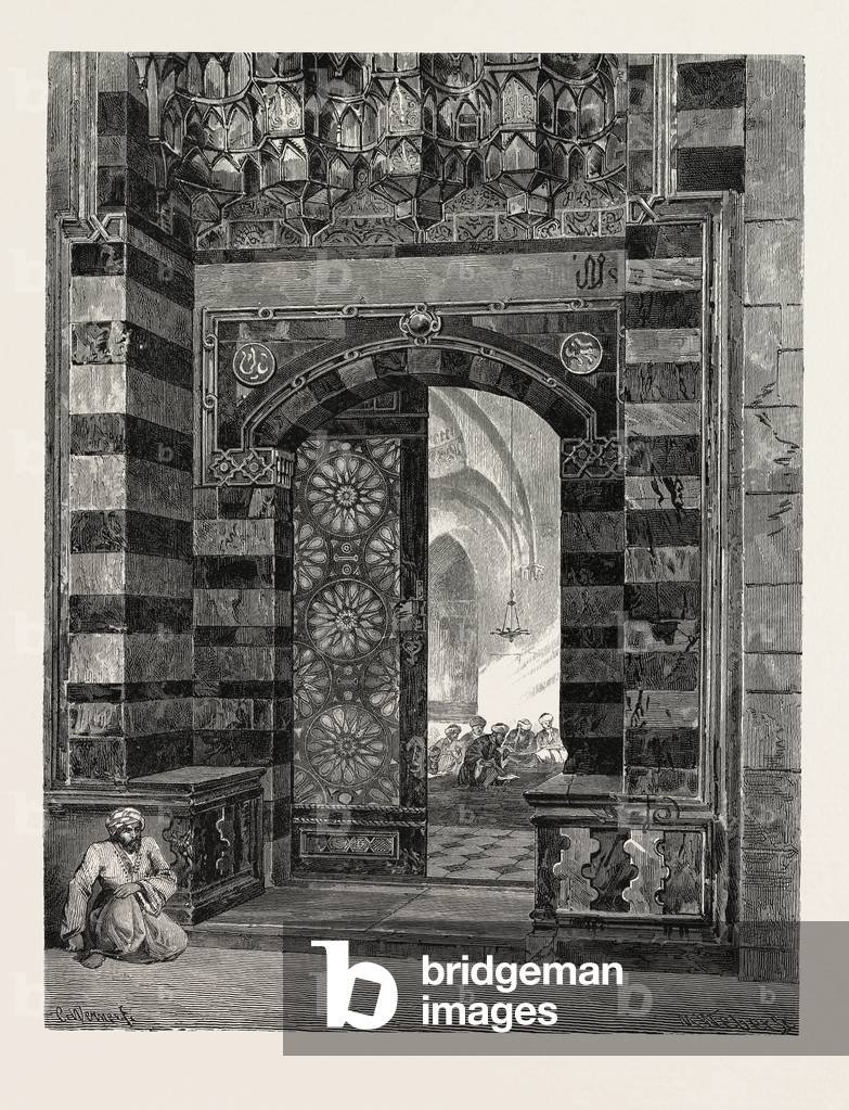 Gate of Pottage  At the Mosque of El-Azhar. Egypt, Engraving 1879