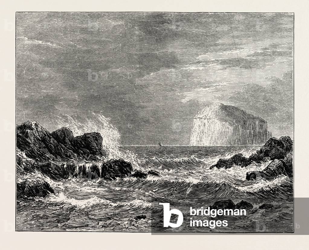 The Bass Rock, from North Berwick, an Island in the Outer Part of the Firth of Forth in the East of Scotland. UK