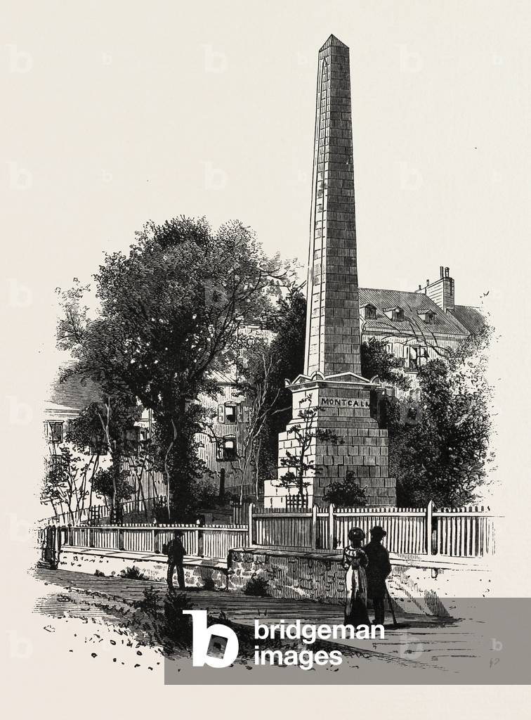Monument to Wolfe and Montcalm., Canada, Nineteenth Century Engraving