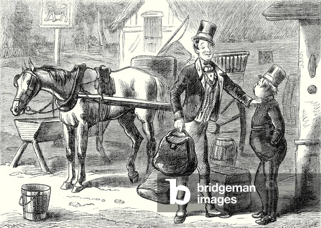 «Sam guardò il ragazzo grasso con grande stupore, ma senza dire una parola», illustrazione da 'The Pickwick Pa