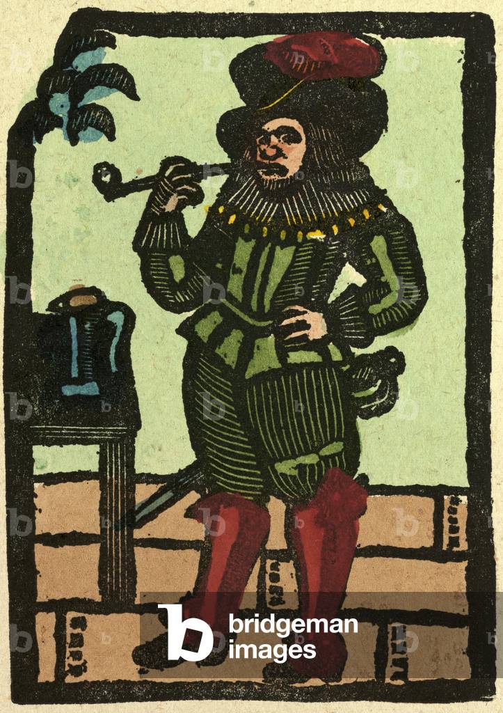 Illustration of English Tales Folk Tales and Ballads. A Man Smoking a Pipe